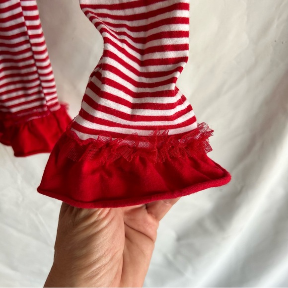 Rare, Too! Christmas Candy Cane Red and White 2-pc Dress & Leggings | Size 3T - Picture 7 of 16
